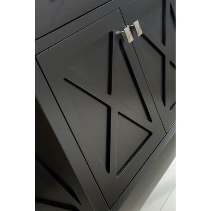 Wimbledon 36" Espresso Bathroom Vanity with Matte Black VIVA Stone Solid Surface Countertop - 313YG319-36E-MB