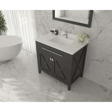 Load image into Gallery viewer, Wimbledon 36&quot; Espresso Bathroom Vanity with White Quartz Countertop - 313YG319-36E-WQ