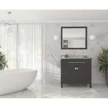 Load image into Gallery viewer, Wimbledon 36&quot; Espresso Bathroom Vanity with White Stripes Marble Countertop - 313YG319-36E-WS