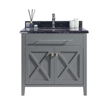 Load image into Gallery viewer, Wimbledon 36&quot; Grey Bathroom Vanity with Black Wood Marble Countertop - 313YG319-36G-BW