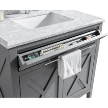 Load image into Gallery viewer, Wimbledon 36&quot; Grey Bathroom Vanity with Matte Black VIVA Stone Solid Surface Countertop - 313YG319-36G-MB