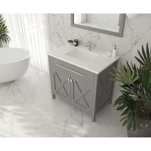 Load image into Gallery viewer, Wimbledon 36&quot; Grey Bathroom Vanity with Matte White VIVA Stone Solid Surface Countertop - 313YG319-36G-MW