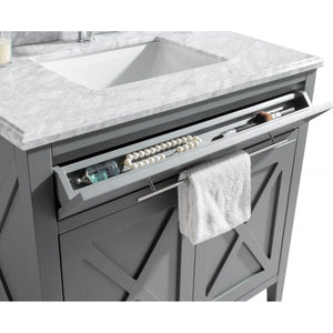 Wimbledon 36" Grey Bathroom Vanity with Matte White VIVA Stone Solid Surface Countertop - 313YG319-36G-MW