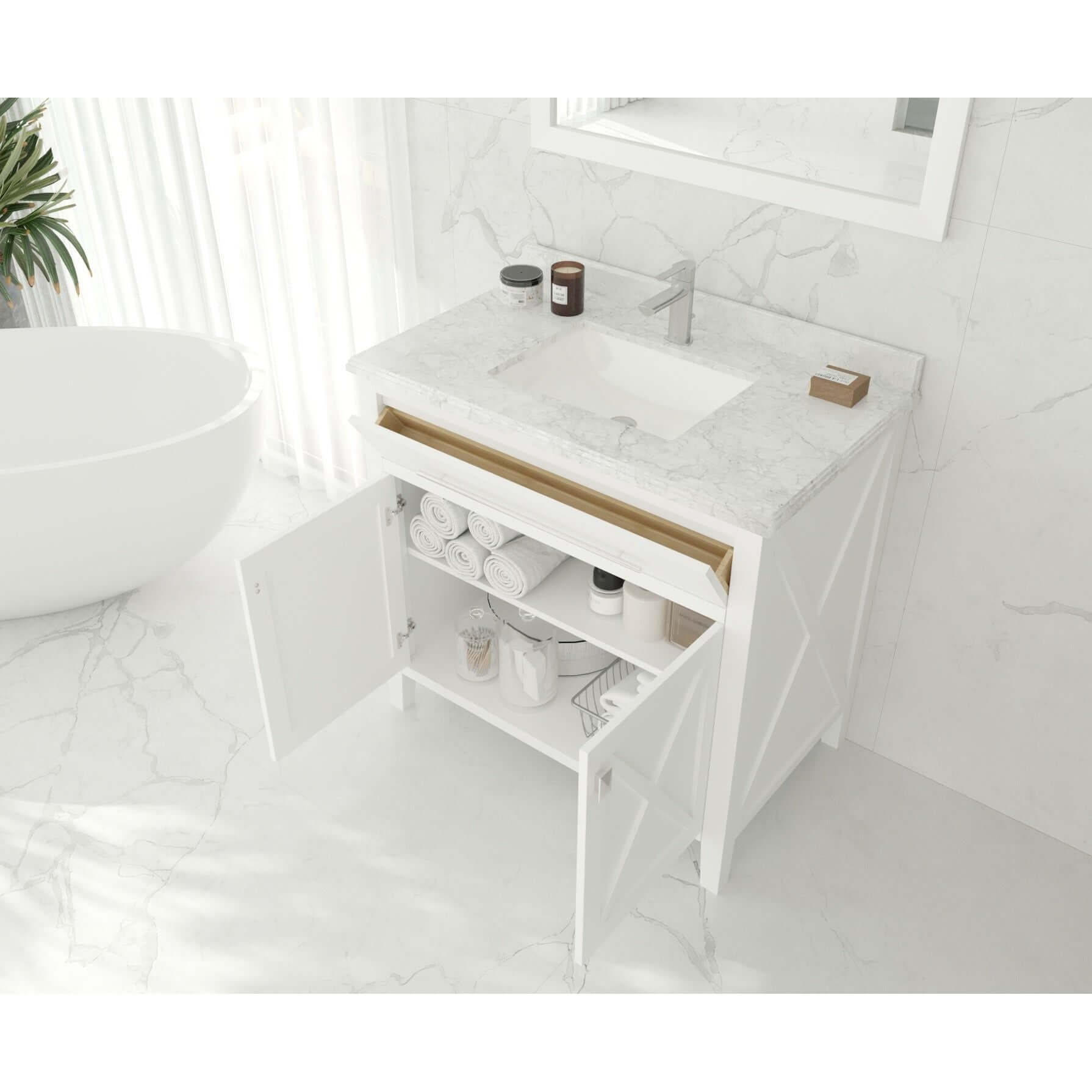 Wimbledon 36" White Bathroom Vanity Cabinet - 313YG319-36W