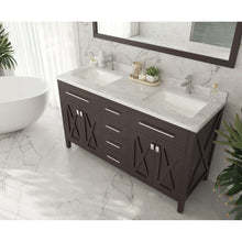 Load image into Gallery viewer, Wimbledon 60&quot; Brown Double Sink Bathroom Vanity Cabinet - 313YG319-60B
