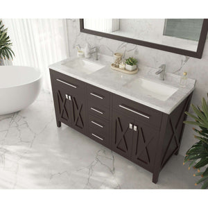 Wimbledon 60" Brown Double Sink Bathroom Vanity Cabinet - 313YG319-60B