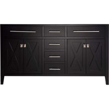 Load image into Gallery viewer, Wimbledon 60&quot; Espresso Double Sink Bathroom Vanity Cabinet - 313YG319-60E