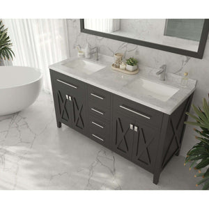 Wimbledon 60" Espresso Double Sink Bathroom Vanity Cabinet - 313YG319-60E