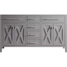 Load image into Gallery viewer, Wimbledon 60&quot; Grey Double Sink Bathroom Vanity Cabinet - 313YG319-60G