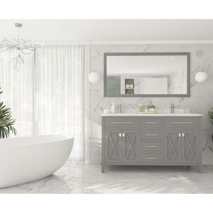 Wimbledon 60" Grey Double Sink Bathroom Vanity Cabinet - 313YG319-60G