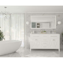 Load image into Gallery viewer, Wimbledon 60&quot; White Double Sink Bathroom Vanity Cabinet - 313YG319-60W