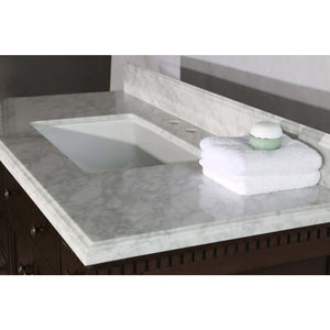 36" Antique Coffee Sink Vanity With Carrara White Top And Matching Backsplash Without Faucet - WLF6036-36