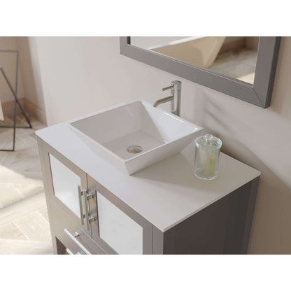 36" Grey Vanity Set with Polished Chrome Plumbing - 8111G