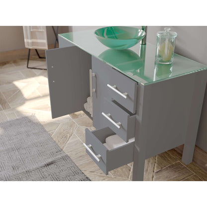 48" Grey Vanity Set with Polished Chrome Plumbing - 8116B-G