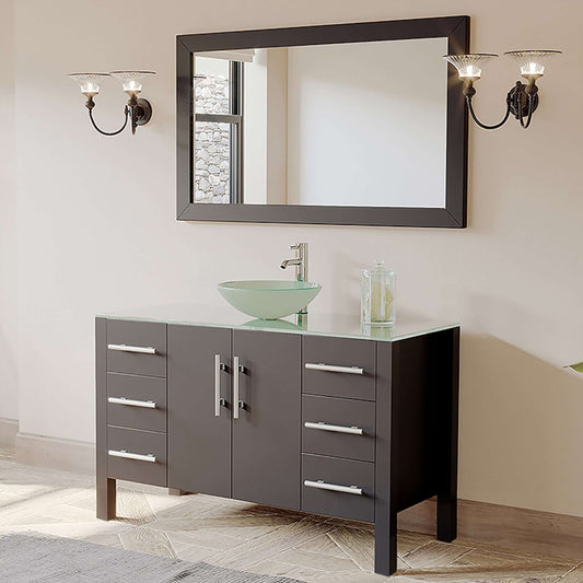 48" Espresso Vanity Set with Polished Chrome Plumbing - 8116B