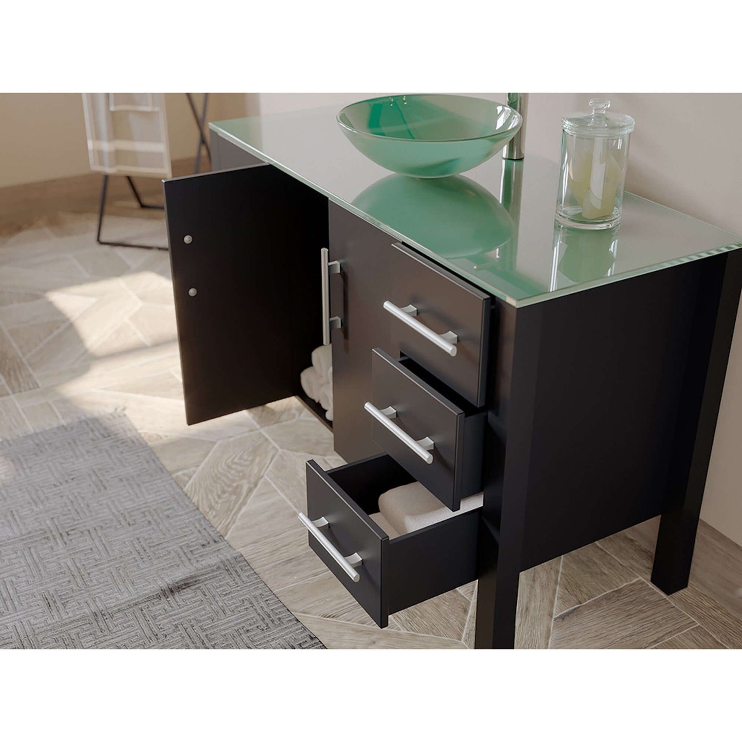 48" Espresso Vanity Set with Polished Chrome Plumbing - 8116B