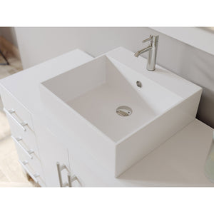 48" White Vanity Set with Polished Chrome Plumbing - 8116W