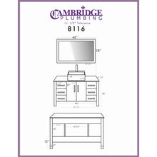 Load image into Gallery viewer, 48&quot; Espresso Bathroom Vanity Set with Polished Chrome Plumbing - 8116