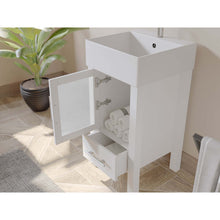 Load image into Gallery viewer, 18&quot; White Single Sink Vanity with Polished Chrome Plumbing - 8137W