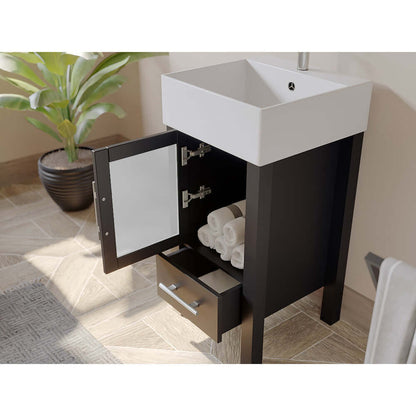 18" Espresso Finish Vanity Set with Polished Chrome Plumbing - 8137