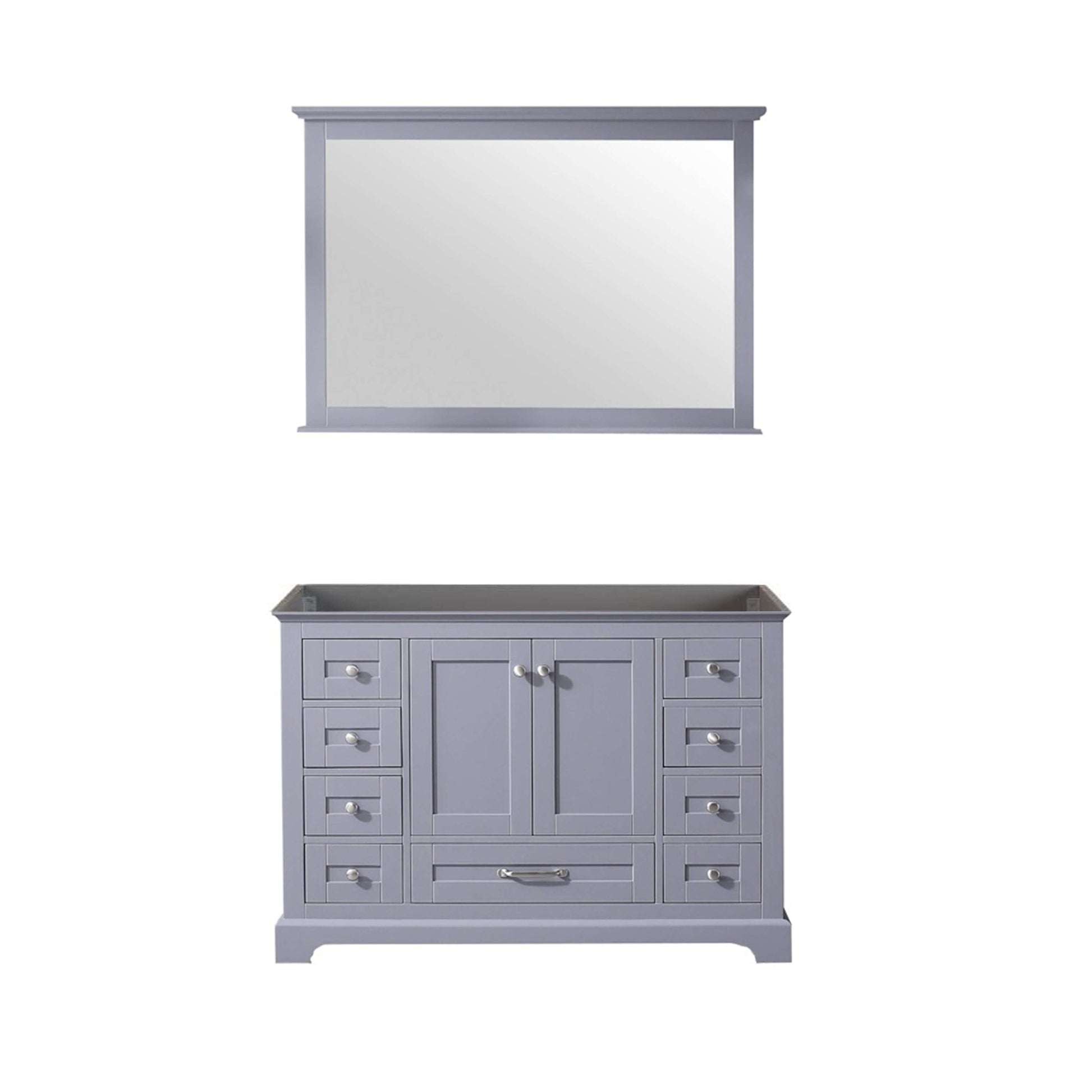 Dukes 48" Dark Grey Single Vanity, no Top and 46" Mirror - LD342248SB00M46