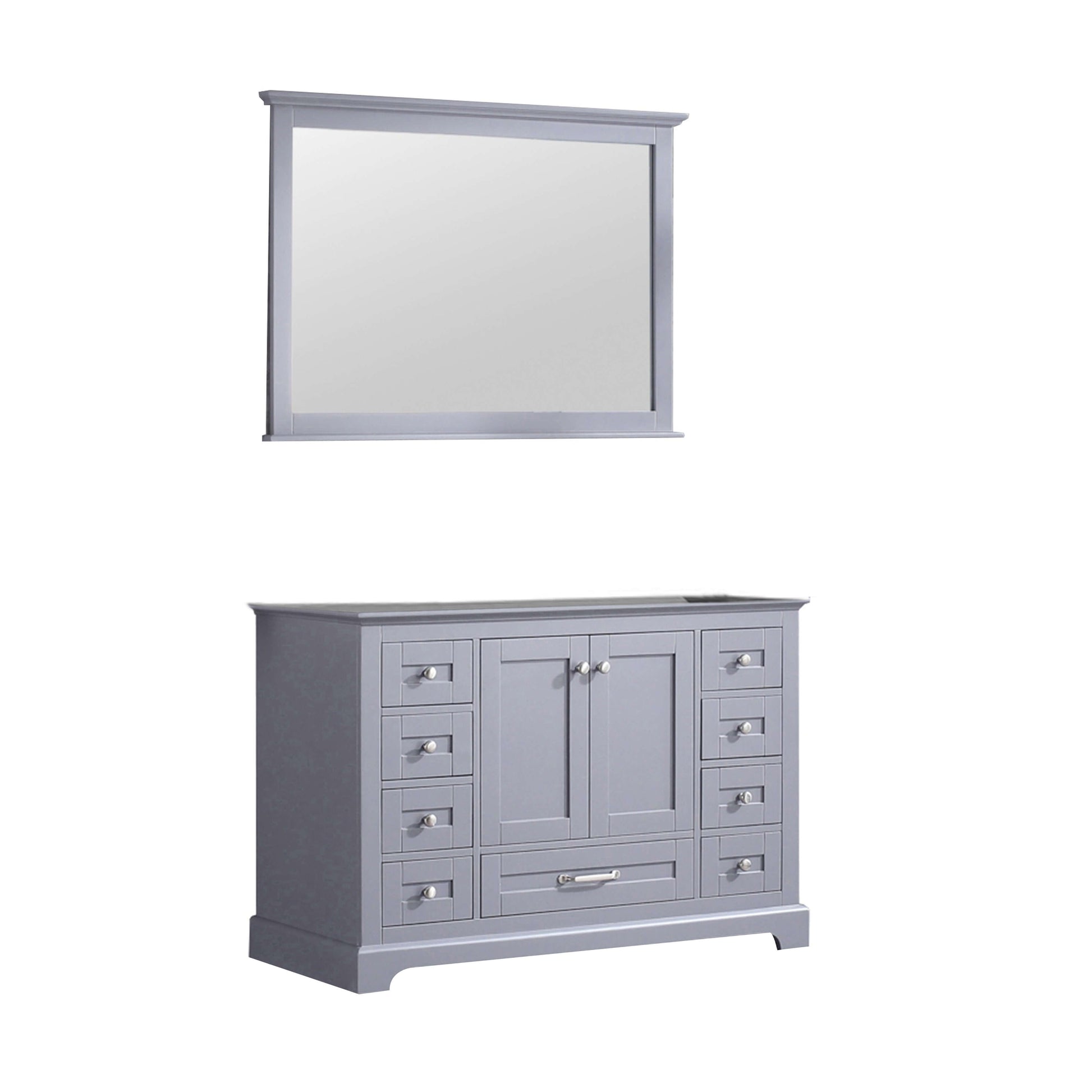 Dukes 48" Dark Grey Single Vanity, no Top and 46" Mirror - LD342248SB00M46