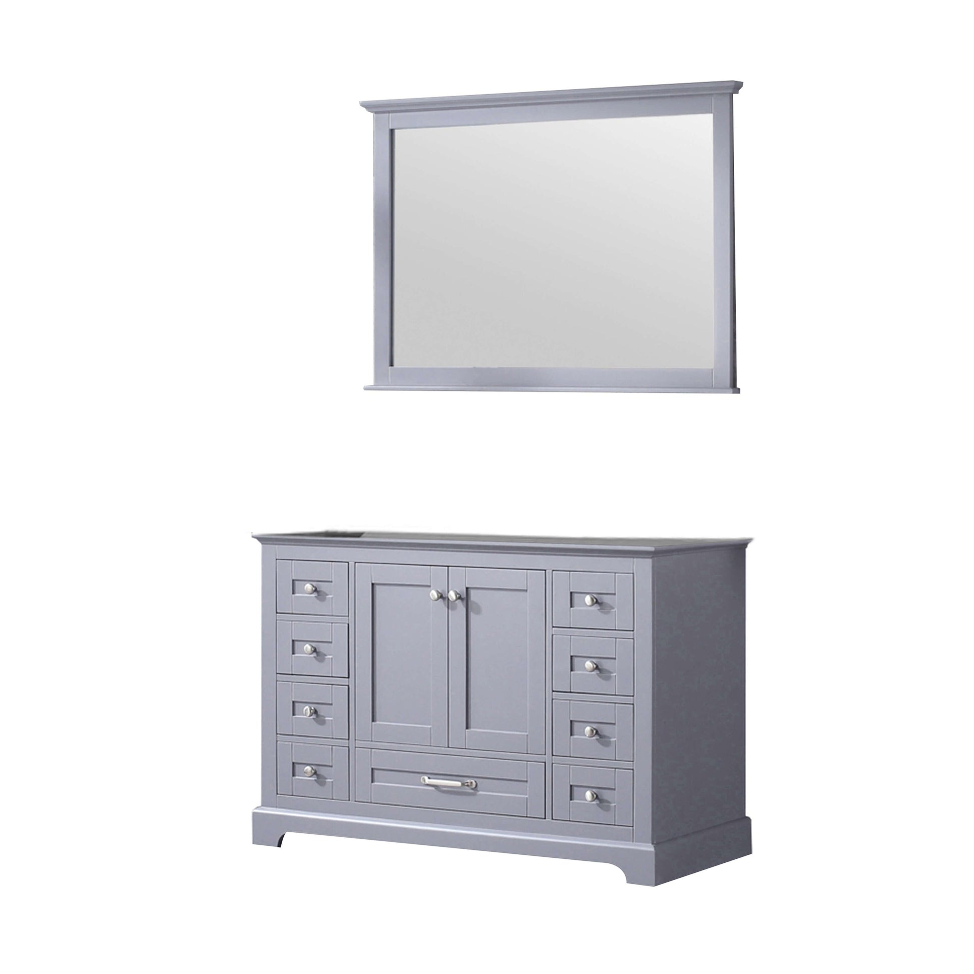 Dukes 48" Dark Grey Single Vanity, no Top and 46" Mirror - LD342248SB00M46