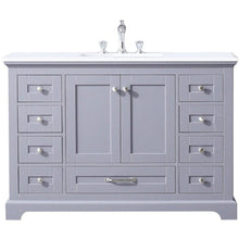 Load image into Gallery viewer, Dukes 48&quot; Dark Grey Single Vanity, White Quartz Top, White Square Sink and no Mirror - LD342248SBWQ000