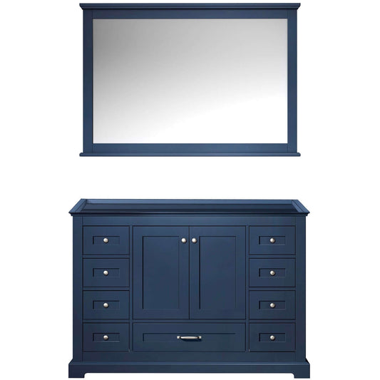 Dukes 48" Navy Blue Single Vanity, no Top and 46" Mirror - LD342248SE00M46