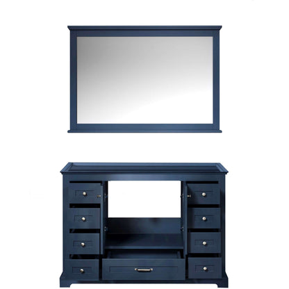 Dukes 48" Navy Blue Single Vanity, no Top and 46" Mirror - LD342248SE00M46