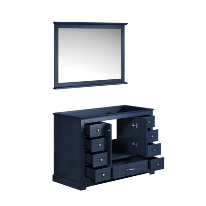 Dukes 48" Navy Blue Single Vanity, no Top and 46" Mirror - LD342248SE00M46