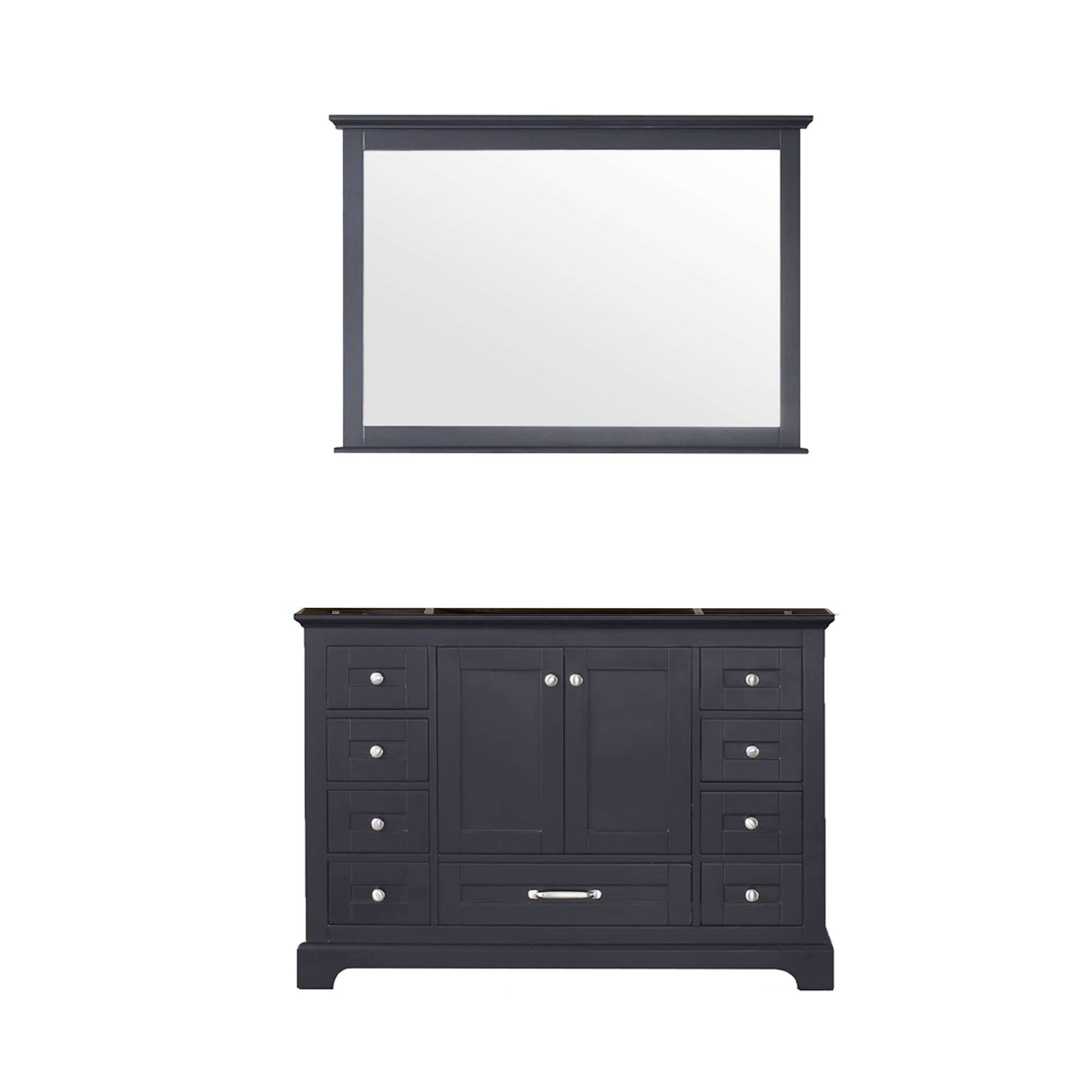 Dukes 48" Espresso Single Vanity, no Top and 46" Mirror - LD342248SG00M46