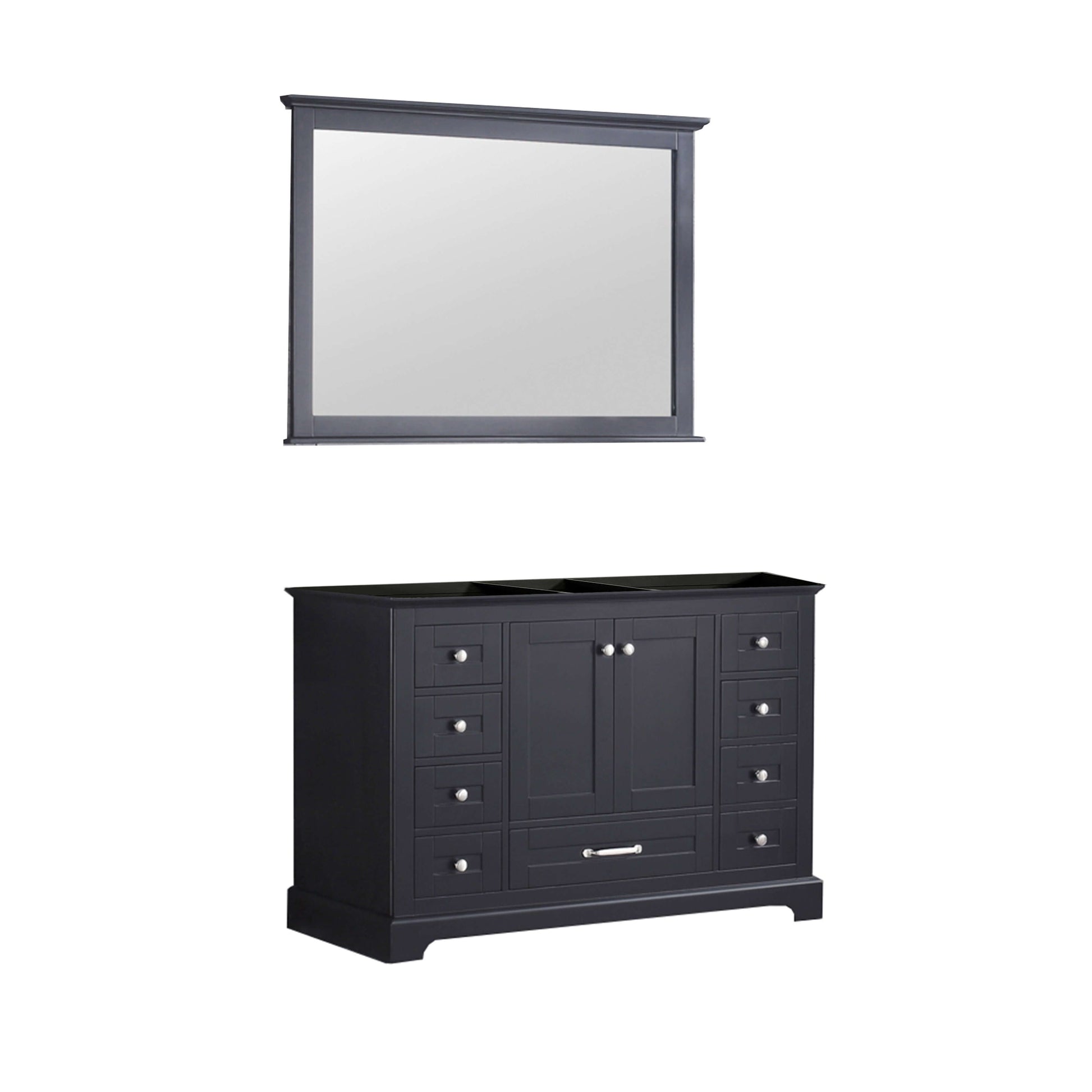 Dukes 48" Espresso Single Vanity, no Top and 46" Mirror - LD342248SG00M46