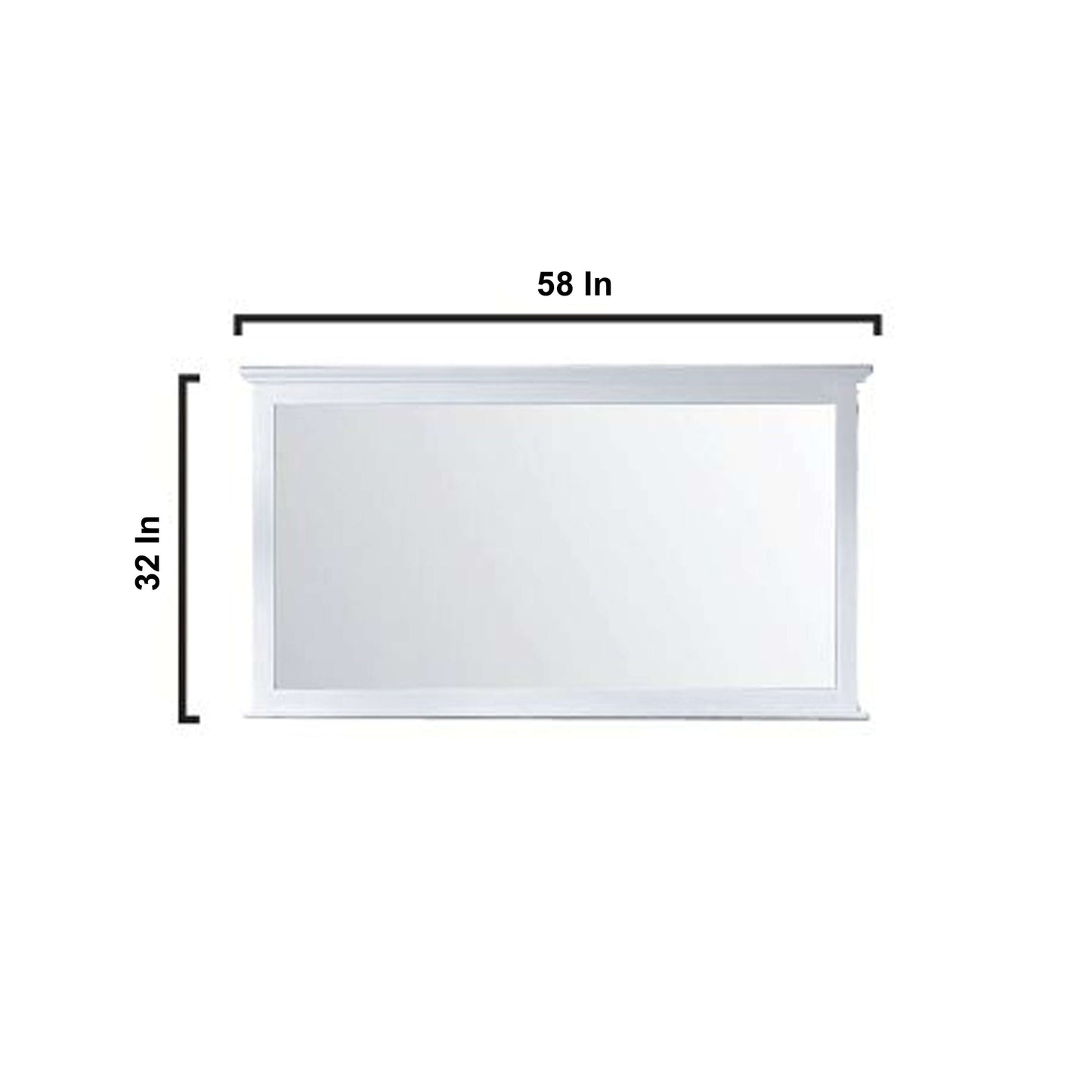 Dukes 60" White Double Vanity, no Top and 58" Mirror - LD342260DA00M58