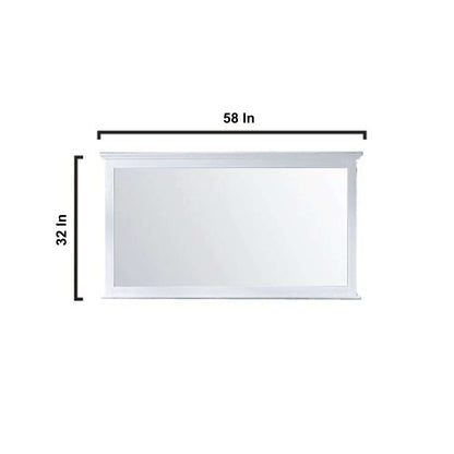 Dukes 60" White Double Vanity, no Top and 58" Mirror - LD342260DA00M58