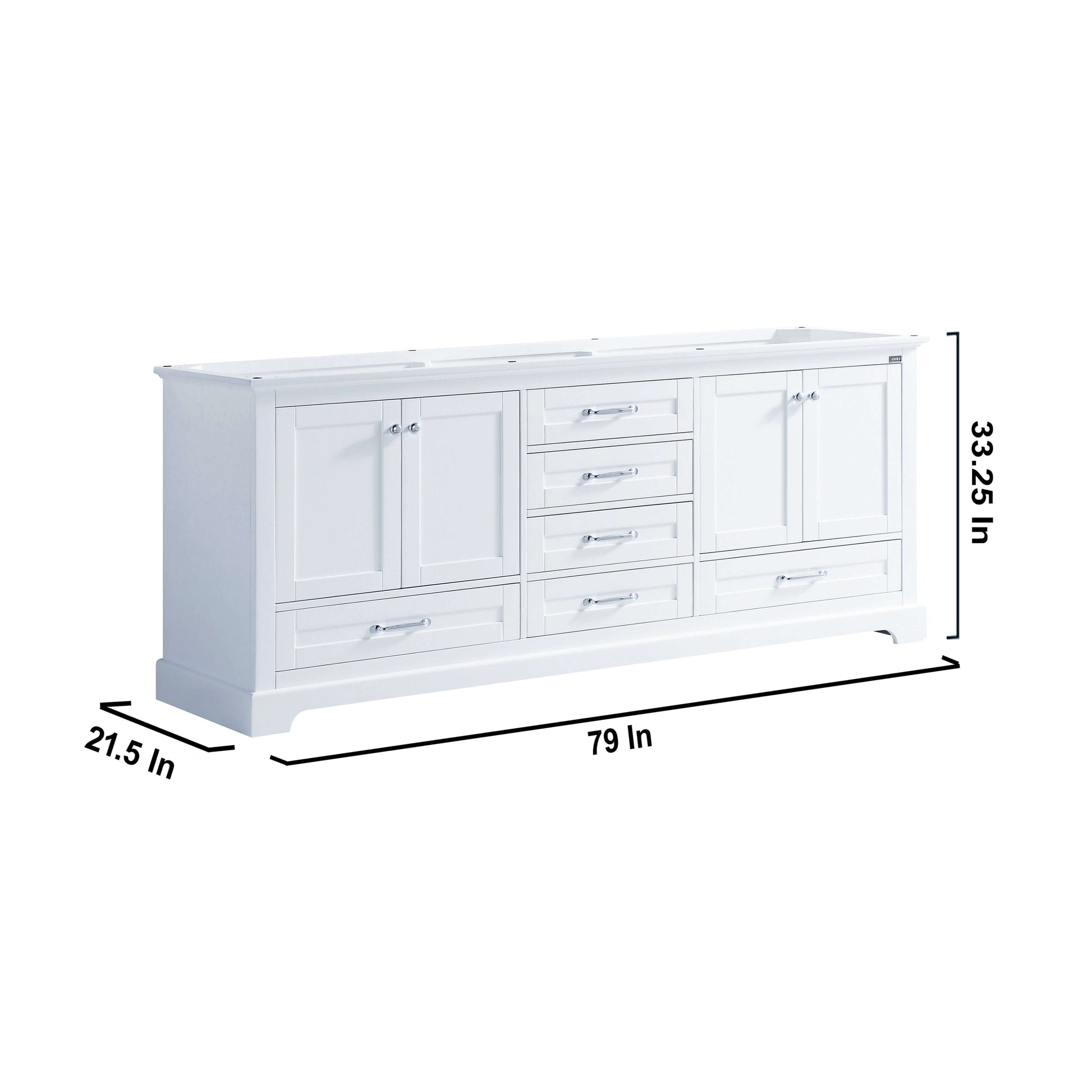 Dukes 80" White Vanity Cabinet Only - LD342280DA00000