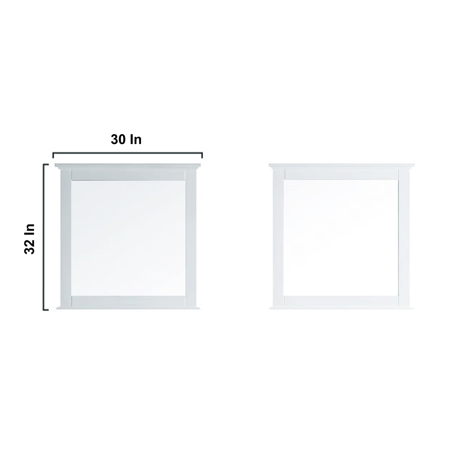 Dukes 80" White Double Vanity, no Top and 30" Mirrors - LD342280DA00M30