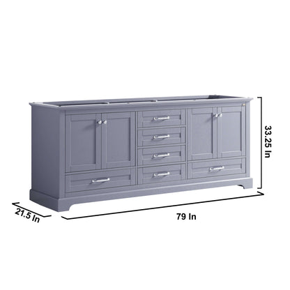 Dukes 80" Dark Grey Vanity Cabinet Only - LD342280DB00000