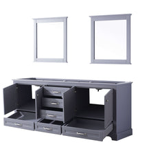 Load image into Gallery viewer, Dukes 80&quot; Dark Grey Double Vanity, no Top and 30&quot; Mirrors - LD342280DB00M30