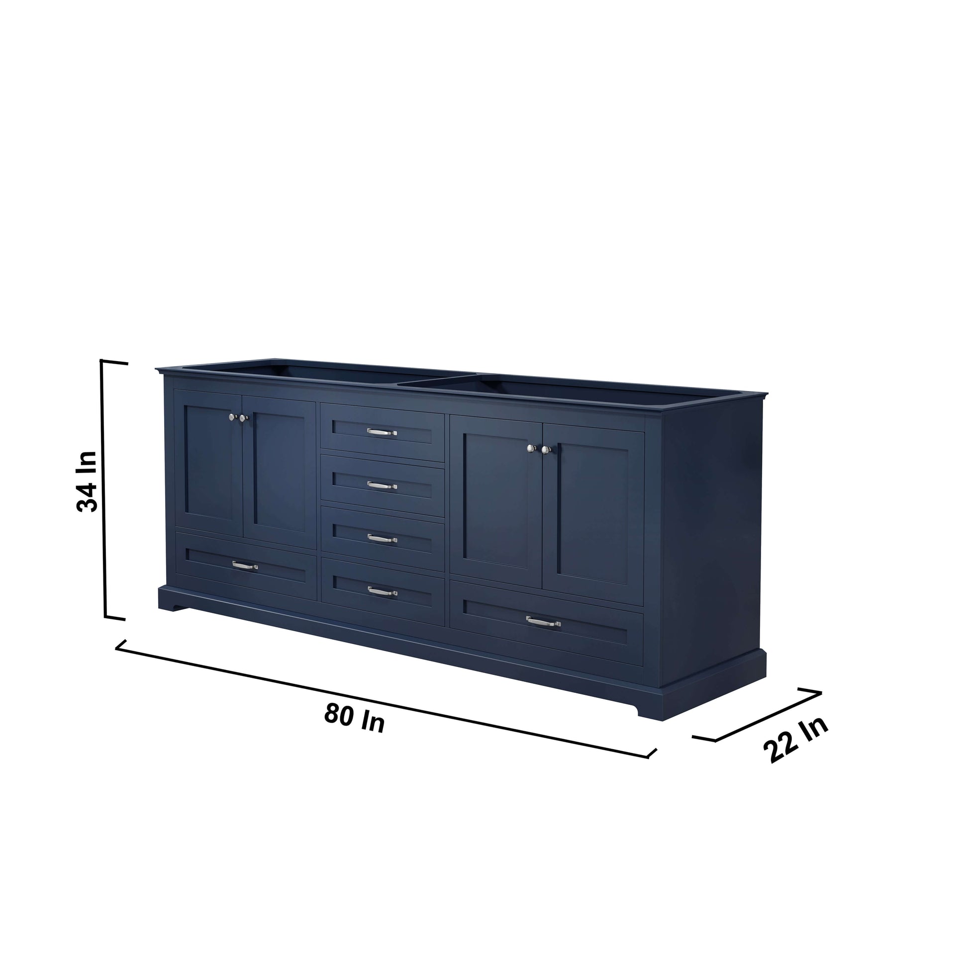 Dukes 80" Navy Blue Vanity Cabinet Only - LD342280DE00000