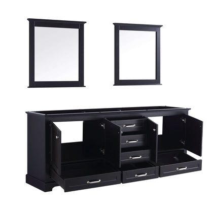 Dukes 80" Espresso Double Vanity, no Top and 30" Mirrors - LD342280DG00M30