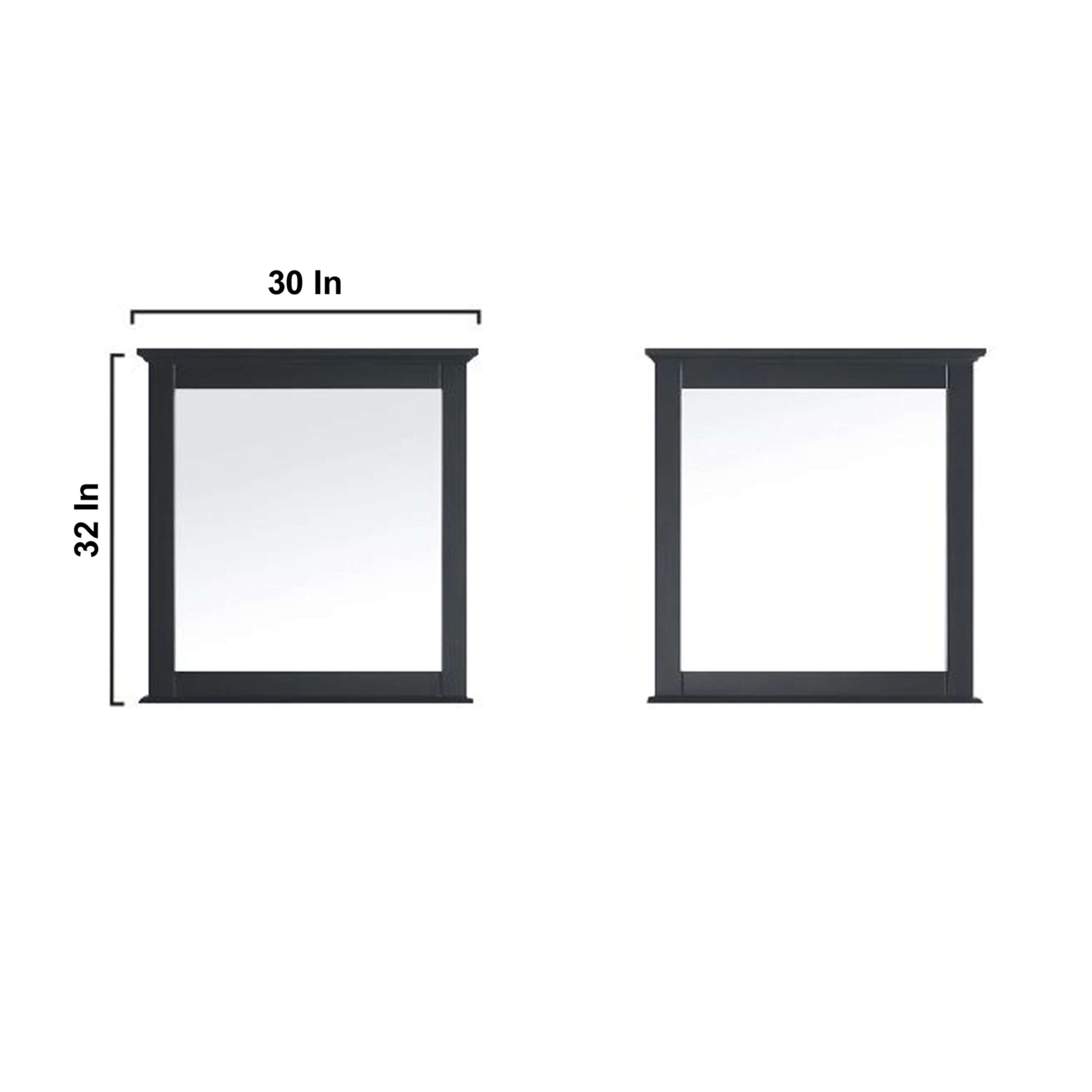 Dukes 80" Espresso Double Vanity, no Top and 30" Mirrors - LD342280DG00M30