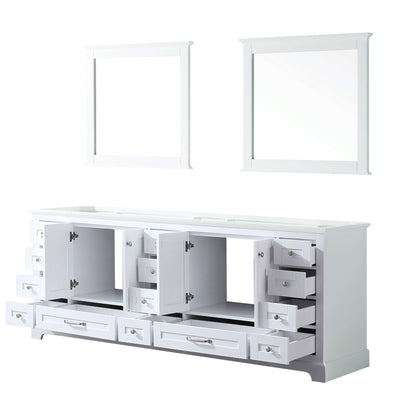 Dukes 84" White Double Vanity, no Top and 34" Mirrors - LD342284DA00M34