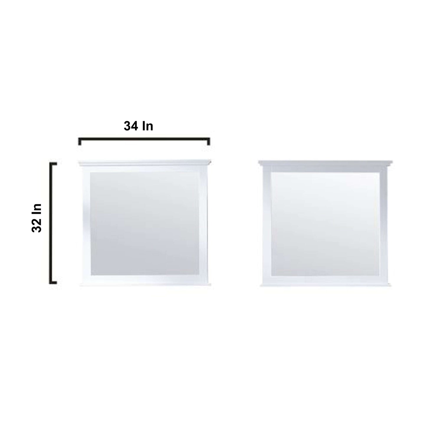 Dukes 84" White Double Vanity, no Top and 34" Mirrors - LD342284DA00M34