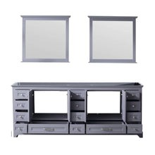 Load image into Gallery viewer, Dukes 84&quot; Dark Grey Double Vanity, no Top and 34&quot; Mirrors - LD342284DB00M34