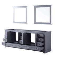 Load image into Gallery viewer, Dukes 84&quot; Dark Grey Double Vanity, no Top and 34&quot; Mirrors - LD342284DB00M34
