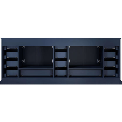 Dukes 84" Navy Blue Double Vanity, no Top and 34" Mirrors - LD342284DE00M34