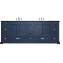 Load image into Gallery viewer, Dukes 84&quot; Navy Blue Double Vanity, White Quartz Top, White Square Sinks and no Mirror - LD342284DEWQ000