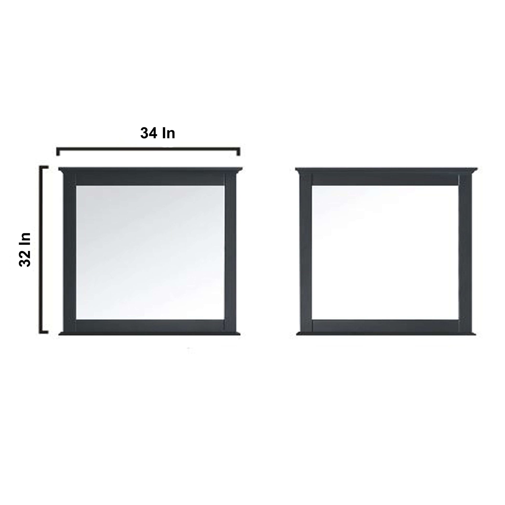 Dukes 84" Espresso Double Vanity, no Top and 34" Mirrors - LD342284DG00M34