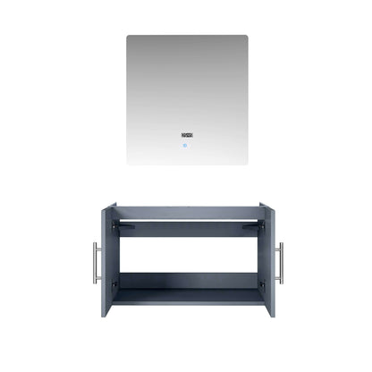 Geneva 30" Dark Grey Single Vanity, no Top and 30" LED Mirror - LG192230DB00LM30